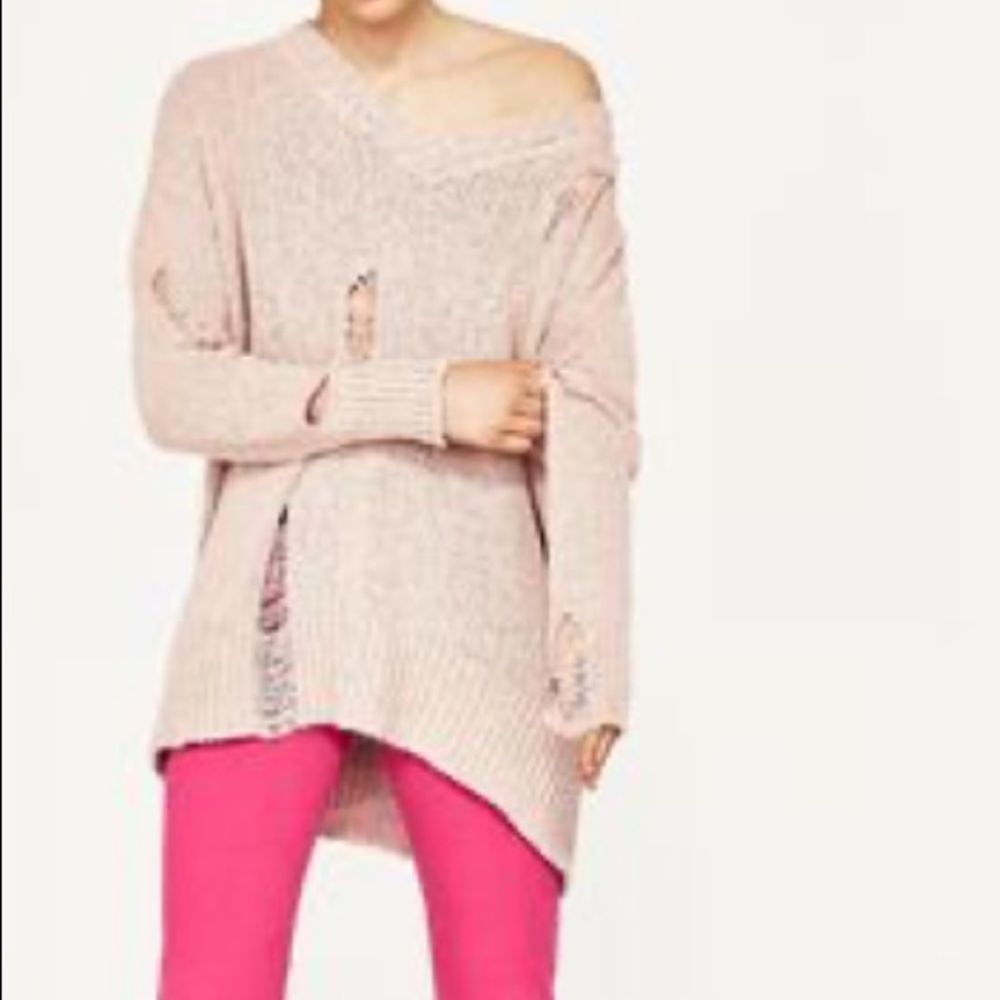 New Zara ripped sweater NWT medium
